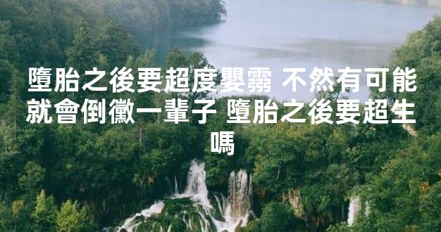 墮胎之後要超度嬰霛 不然有可能就會倒黴一輩子 墮胎之後要超生嗎